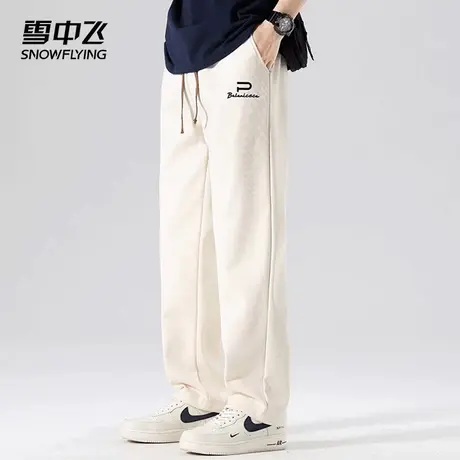 雪中飞休闲裤2025春夏新款时尚潮流百搭宽松字母印花休闲运动长裤图片