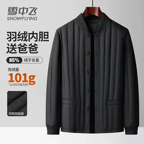 雪中飞男士羽绒服内穿轻薄款2025冬季白鸭绒保暖内搭中老年爸爸装商品大图