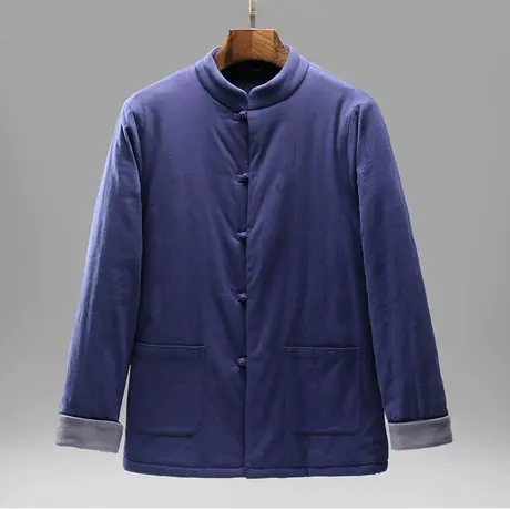 唐装棉衣男国风棉袄冬季加厚男士盘扣棉服新中式原创立领棉麻外套图片