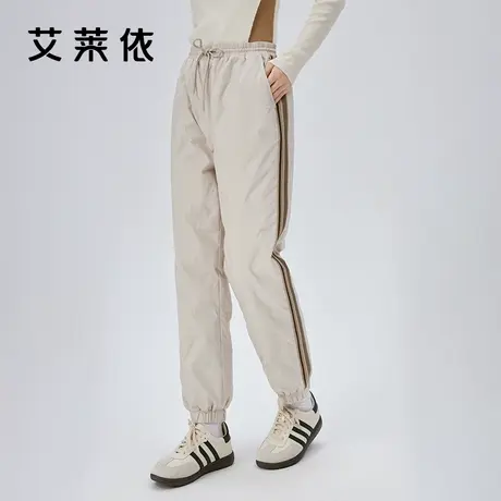 艾莱依收脚2023新款羽绒裤女士拼接收腰长款时尚通勤鸭绒秋冬长裤商品大图