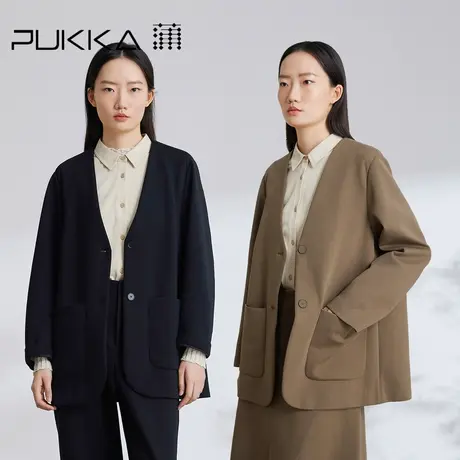 蒲PUKKA 空气层宽松西装女秋款新品极简气质外套图片