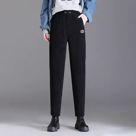 小个子哈伦裤女秋冬一体绒裤子2023新款高腰大码显瘦小脚裤休闲裤商品大图