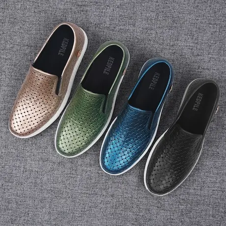 低帮鞋男秋冬平底厚底软底包头透气运动鞋跑步懒人防水休闲板鞋图片