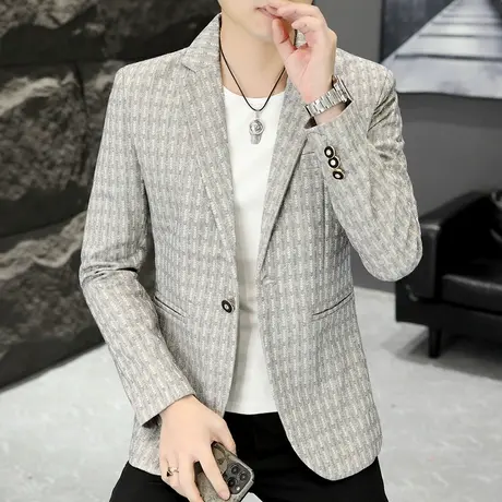 西装外套秋季男士时尚商务休闲轻熟风便服单西潮流韩版修身小西服商品大图