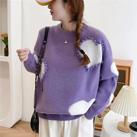 毛衣女款2023新款冬季内搭外穿宽松洋气加厚针织打底衫女上衣外套图片