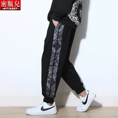 密瓶儿潮牌休闲裤男宽松秋季男士大码胖子男装青少年裤子运动裤男商品大图