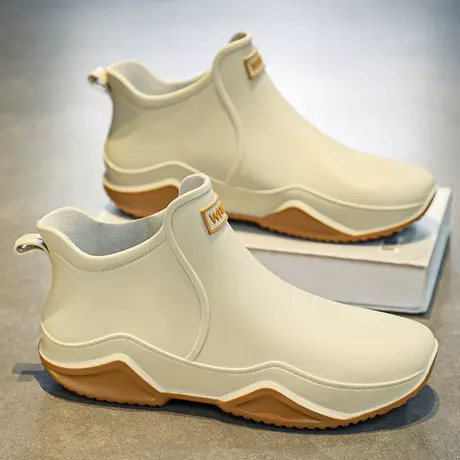 雨鞋男款夏季户外钓鱼防水短筒雨靴男士防滑外卖厨房水鞋加绒棉靴商品大图