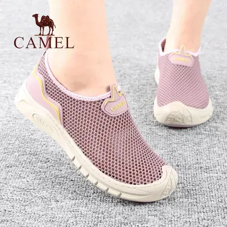 Camel/骆驼女鞋夏季新款品网面孔眼透气套脚旅游正户外休闲凉鞋子商品大图