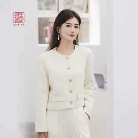 EP雅莹高端系列 优雅气质小香风花呢短款外套 2023秋冬新款1220A商品大图