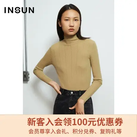 恩裳冬季商场同款半高领修身绵羊毛保暖毛针织衫打底毛衣商品大图