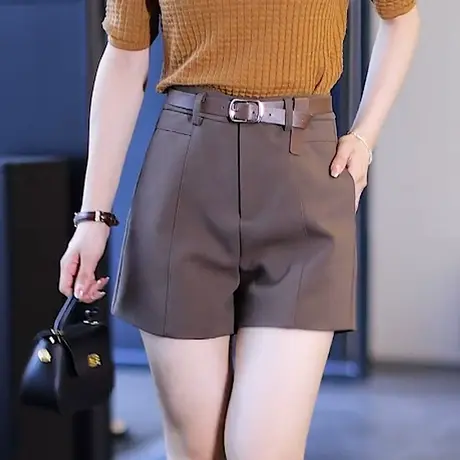 西装短裤女夏天2023年新款宽松阔腿休闲裤小个子高腰百搭显瘦女裤图片