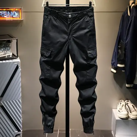 秋冬季黑色潮牌工装裤男宽松百搭男士休闲长裤子男装韩版潮流学生商品大图