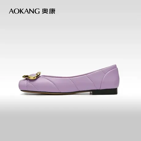 【门店发货】奥康女鞋 2023春秋季舒适真皮气质单鞋时尚小众潮商品大图