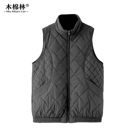 别致小众菱格棉服马甲外套加厚保暖防水胖妹妹mm休闲时尚遮肉显瘦图片