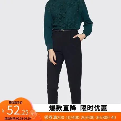 艾格2023春季新款时尚气质高腰修身显瘦九分休闲裤女士Y1662商品大图
