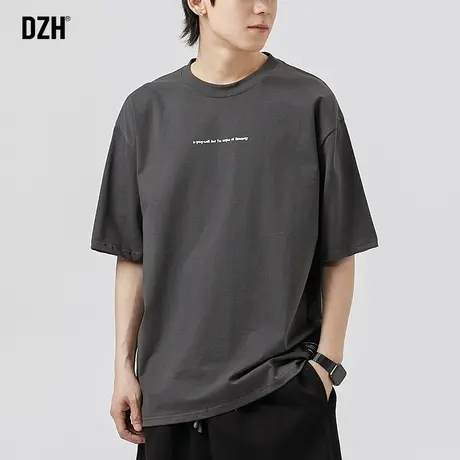 男士美式高街t恤男短袖潮牌纯棉半袖男款夏季圆领上衣宽松体恤衫商品大图