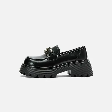 Nine West/玖熙2025春季新款厚底乐福鞋女英伦风小皮鞋一脚蹬单鞋图片