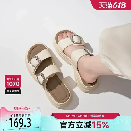 戈美其商场同款厚底凉拖鞋女2025新款夏季外穿仙女风超火沙滩拖鞋商品大图