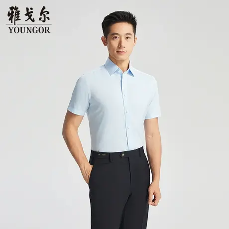 【商场同款】雅戈尔男士短袖衬衫夏季新款官方商务休闲短袖衬衫男图片