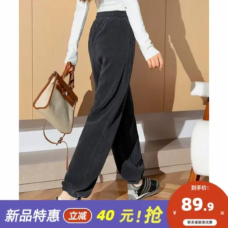 唐狮2025年秋冬新款女休闲长裤宽松雪尼尔束脚保暖裤子显瘦防风裤图片