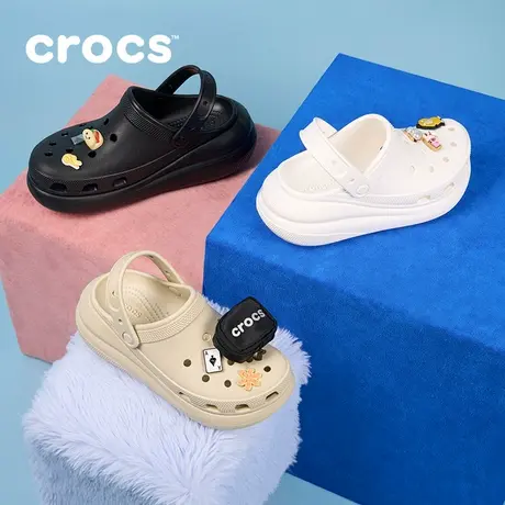 Crocs卡骆驰蝴蝶珍珠泡芙洞洞鞋沙滩鞋图片