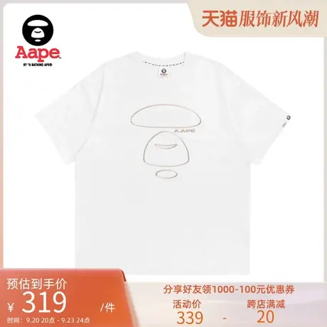 Aape旗舰店女装春夏猿颜印花纯色休闲舒适短袖T恤1000XXI商品大图