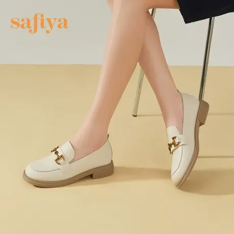 Safiya索菲娅乐福鞋女秋款复古英伦学院风百搭软底通勤单鞋小皮鞋图片