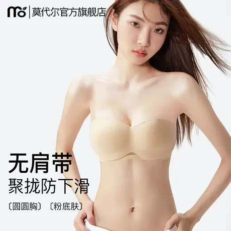 无肩带内衣女防滑聚拢隐形防走光裹胸抹胸无痕提拉收副乳文胸美背商品大图