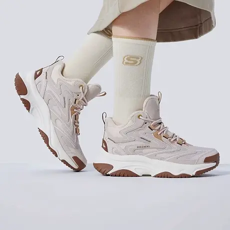 Skechers斯凯奇漫月鞋春夏季女老爹鞋厚底中高帮鞋回弹休闲运动鞋商品大图