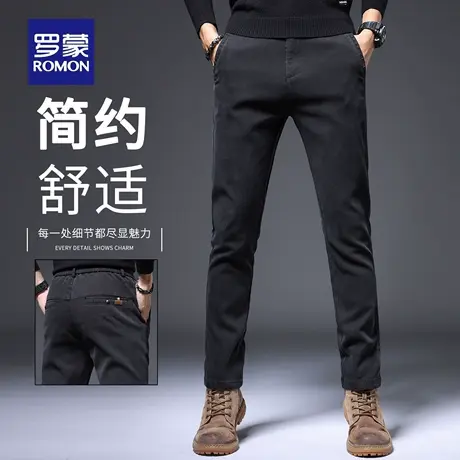 罗蒙休闲裤男士直筒修身弹力秋季商务抗皱长裤2025新款西裤男N1Z商品大图