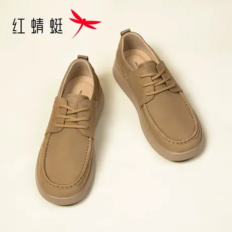 红蜻蜓休闲皮鞋男款2025秋季新款男鞋勃肯鞋年轻款真皮工装袋鼠鞋商品大图
