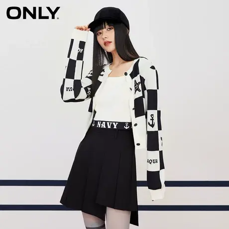 【上新】ONLY奥莱气质百搭宽松短款套装针织开衫女商品大图