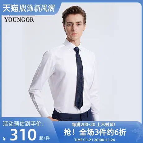 【DP免烫】雅戈尔春新品官方通勤商务休闲纯棉白衬衣长袖衬衫男图片