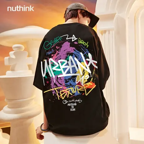 欧美街头hiphop短袖T恤男宽松大码男装夏季oversize情侣高街半袖商品大图