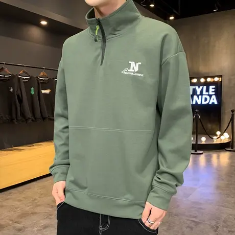 春秋卫衣男2023新款潮流秋装上衣服长袖t恤男秋冬加绒加厚打底衫商品大图