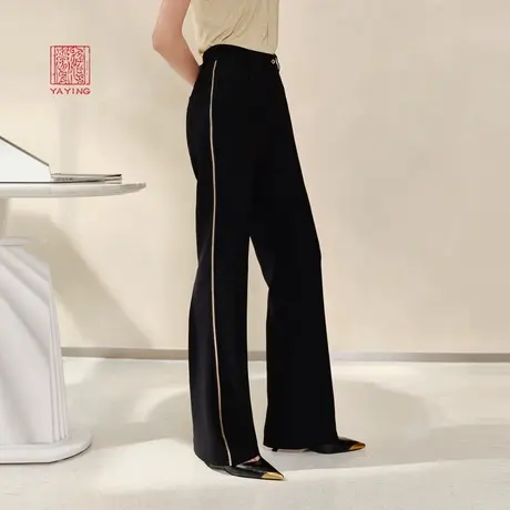 EP雅莹高端系列 三醋酸修身微喇显瘦小黑裤 2023秋冬新款6403B图片