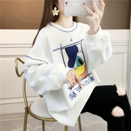 早春装卫衣女春秋季韩版宽松中长款薄款ins设计感小众上衣外套潮商品大图