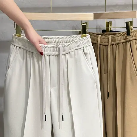 春夏垂感抗皱轻熟风休闲裤男九分裤直筒微宽松长裤韩版男士小西裤商品大图