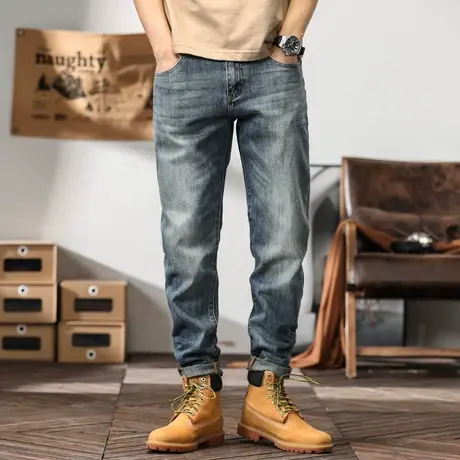 Modi Nick/摩帝尼克休闲潮流男士牛仔裤宽松休闲牛仔裤百搭牛仔裤商品大图