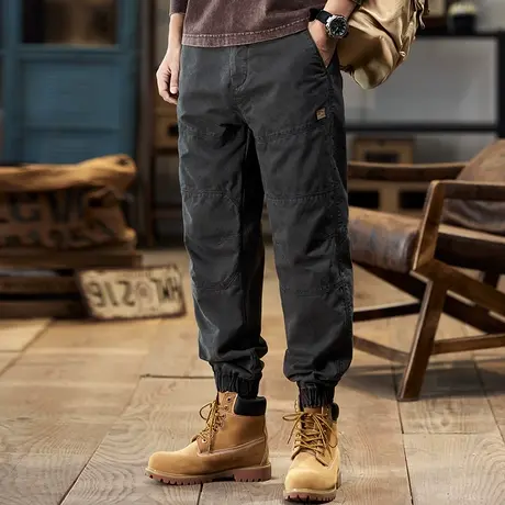 宽松大码工装裤秋冬时尚潮流裤子男款百搭工装裤舒适直筒休闲裤商品大图