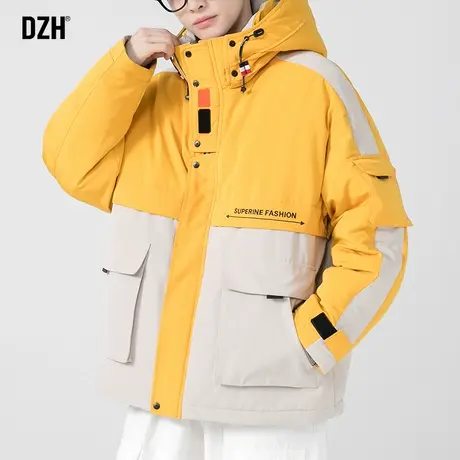 男士黄色棉服男冬季短款加厚保暖棉袄外套2024新款青少年工装棉衣商品大图