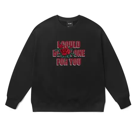 欧美hiphop卫衣男重磅美式vintage暗黑玫瑰加绒高个子纯棉外套潮图片