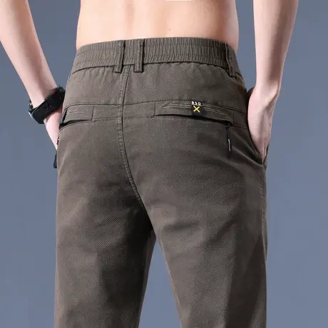 咖色弹性工作西装中年爸爸西裤男士夏季薄款休闲裤男裤子职业正装商品大图