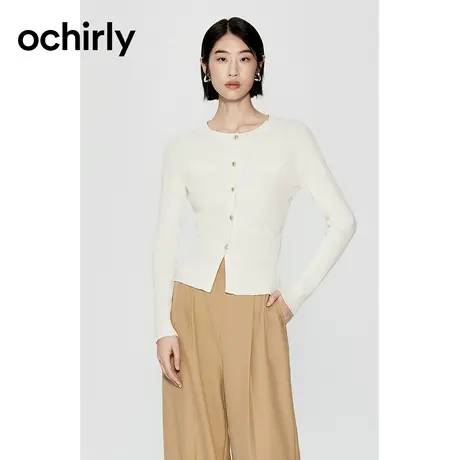 ochirly欧时力 小香风针织外套女2023新款秋装开衫修身气质显瘦商品大图