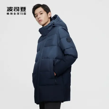 【罗永浩年货节】波司登奥莱男中长渐变可脱卸帽休闲时尚羽绒服图片