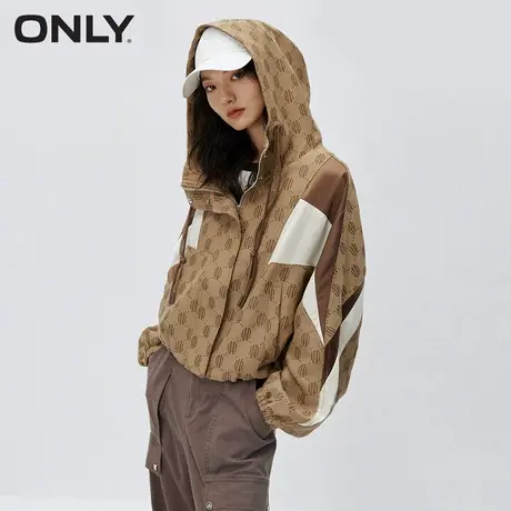 ONLY奥莱春季新款时尚百搭宽松拼接字母印花短款外套女商品大图