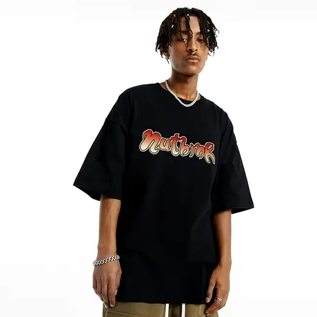 Nuthink欧美高街潮流vibe短袖T恤夏季男款中性风宽松oversize半袖商品大图