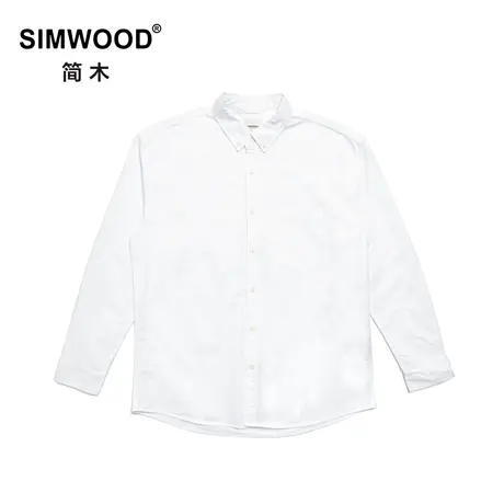 Simwood简木男装【超宽松版型】条纹牛津纺190g纯棉长袖衬衫男商品大图