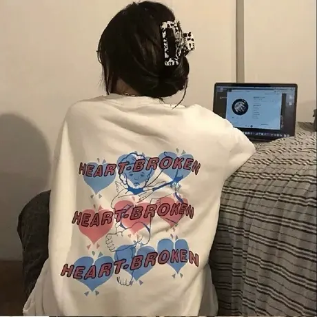 美式高街hiphop卫衣女2021宽松韩版潮ins上衣春秋薄款vintage外套商品大图