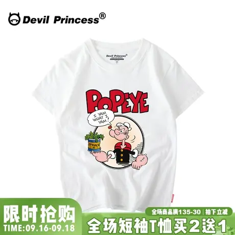 ulzzang原宿bf风日系卡通宽松大码t恤女短袖韩版宽松chic学生上衣商品大图